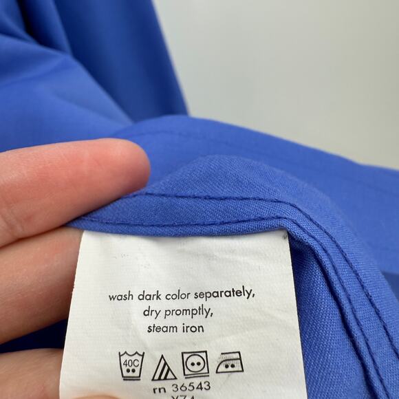 IZOD Blue Button Front Collared Dres Shirt Men's Size 18 34/35 - Picture 5 of 11